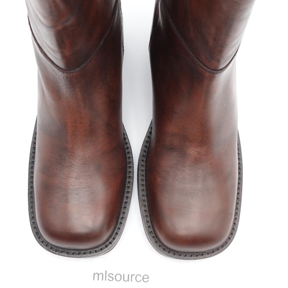 NEW Women's Free People Dana Distressed Pull-On Leather Boots Dried Tabacco - Picture 5 of 13